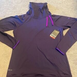 New with Tags Nike Pro. Size XL. Purple turtleneck top. Dri-Fit hyperwarm.